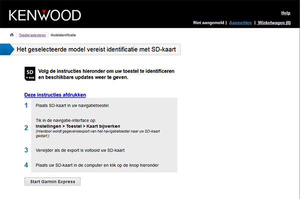 Screenshot: identificatie vereist